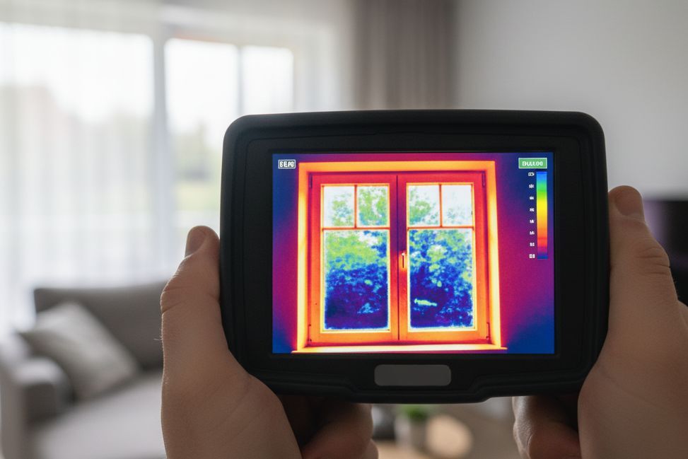 Hőkamera – hőveszteség az ablaknál